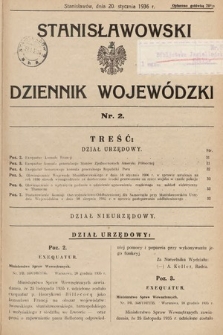 Stanisławowski Dziennik Wojewódzki. 1936, nr 2