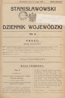 Stanisławowski Dziennik Wojewódzki. 1936, nr 3