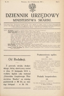 Dziennik Urzędowy Ministerstwa Skarbu. 1919, nr 29