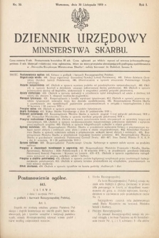 Dziennik Urzędowy Ministerstwa Skarbu. 1919, nr 30