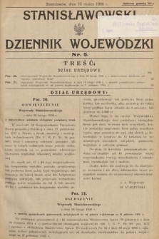 Stanisławowski Dziennik Wojewódzki. 1936, nr 5