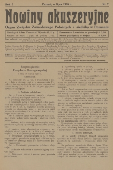 Nowiny Akuszeryjne : organ Związku Zawodowego Położnych z siedzibą w Poznaniu. R.2, 1928, nr 7