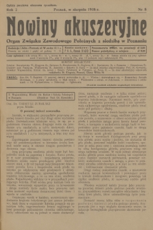 Nowiny Akuszeryjne : organ Związku Zawodowego Położnych z siedzibą w Poznaniu. R.2, 1928, nr 8