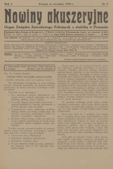 Nowiny Akuszeryjne : organ Związku Zawodowego Położnych z siedzibą w Poznaniu. R.2, 1928, nr 9