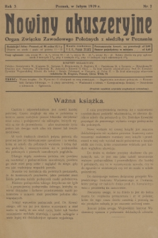 Nowiny Akuszeryjne : organ Związku Zawodowego Położnych z siedzibą w Poznaniu. R.2, 1929, nr 2