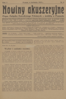 Nowiny Akuszeryjne : organ Związku Zawodowego Położnych z siedzibą w Poznaniu. R.2, 1929, nr 4