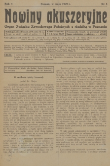 Nowiny Akuszeryjne : organ Związku Zawodowego Położnych z siedzibą w Poznaniu. R.2, 1929, nr 5
