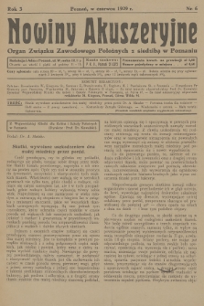 Nowiny Akuszeryjne : organ Związku Zawodowego Położnych z siedzibą w Poznaniu. R.2, 1929, nr 6