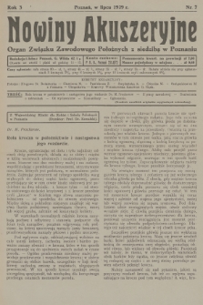Nowiny Akuszeryjne : organ Związku Zawodowego Położnych z siedzibą w Poznaniu. R.2, 1929, nr 7