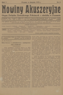 Nowiny Akuszeryjne : organ Związku Zawodowego Położnych z siedzibą w Poznaniu. R.2, 1929, nr 8