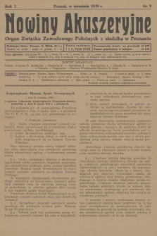 Nowiny Akuszeryjne : organ Związku Zawodowego Położnych z siedzibą w Poznaniu. R.2, 1929, nr 9