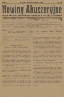 Nowiny Akuszeryjne : organ Związku Zawodowego Położnych z siedzibą w Poznaniu. R.2, 1929, nr 10