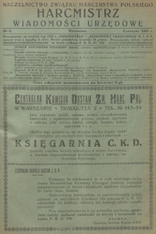 Harcmistrz : miesięcznik Starszyzny Harcerskiej : Organ Naczelnictwa Związku Harcerstwa Polskiego. R.8, 1925, № 6