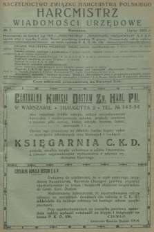 Harcmistrz : miesięcznik Starszyzny Harcerskiej : Organ Naczelnictwa Związku Harcerstwa Polskiego. R.8, 1925, № 7