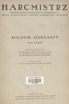 Harcmistrz : miesięcznik Starszyzny Harcerskiej : Organ Naczelnictwa Związku Harcerstwa Polskiego. R.11, 1928, Treść Rocznika XI