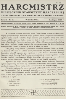 Harcmistrz : miesięcznik Starszyzny Harcerskiej : Organ Naczelnictwa Związku Harcerstwa Polskiego. R.11, 1928, nr 11