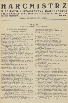 Harcmistrz : miesięcznik Starszyzny Harcerskiej : Organ Naczelnictwa Związku Harcerstwa Polskiego. R.13, 1930, Treść