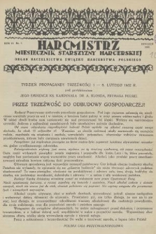 Harcmistrz : miesięcznik Starszyzny Harcerskiej : Organ Naczelnictwa Związku Harcerstwa Polskiego. R.15, 1932, nr 1