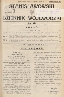 Stanisławowski Dziennik Wojewódzki. 1936, nr 13