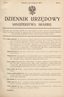 Dziennik Urzędowy Ministerstwa Skarbu. 1920, nr 2