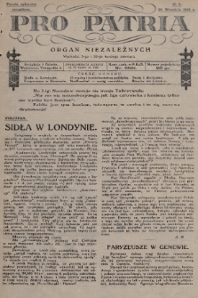 Pro Patria : organ niezależnych. R. 1, 1924, nr 7