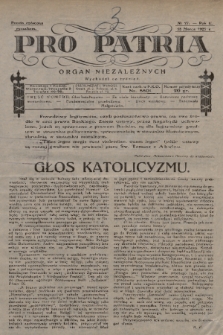Pro Patria : organ niezależnych. R. 2, 1925, nr 27