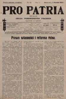 Pro Patria : organ Obozu Monarchistów Polskich. R. 2, 1925, nr 49