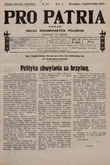 Pro Patria : organ Obozu Monarchistów Polskich. R. 2, 1925, nr 52