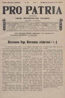 Pro Patria : organ Obozu Monarchistów Polskich. R. 2, 1925, nr 55