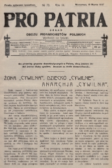Pro Patria : organ Obozu Monarchistów Polskich. R. 3, 1926, nr 73