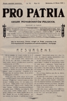 Pro Patria : organ Obozu Monarchistów Polskich. R. 3, 1926, nr 76