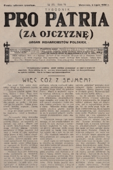 Pro Patria : organ Obozu Monarchistów Polskich. R. 3, 1926, nr 85