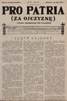 Pro Patria : organ Obozu Monarchistów Polskich. R. 3, 1926, nr 87