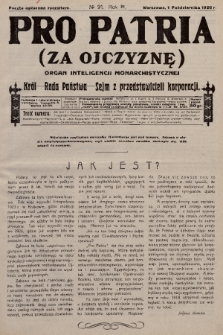 Pro Patria : organ Obozu Monarchistów Polskich. R. 3, 1926, nr 91