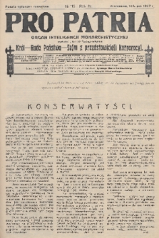 Pro Patria : organ inteligencji monarchistycznej : Król - Rada Państwa - Sejm z przedstawicieli korporacji. R. 4, 1927, nr 119