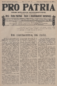 Pro Patria : organ inteligencji monarchistycznej : Król - Rada Państwa - Sejm z przedstawicieli korporacji. R. 4, 1927, nr 127