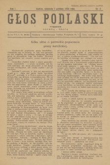 Głos Podlaski : tygodnik prawdą i pracą. R.1, 1930, nr 2