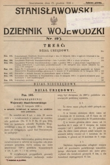 Stanisławowski Dziennik Wojewódzki. 1936, nr 19