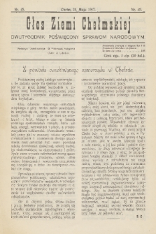 Głos Ziemi Chełmskiej : dwutygodnik poświęcony sprawom narodowym. 1917, nr 45