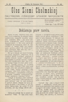 Głos Ziemi Chełmskiej : dwutygodnik poświęcony sprawom narodowym. 1917, nr 46