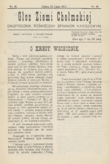 Głos Ziemi Chełmskiej : dwutygodnik poświęcony sprawom narodowym. 1917, nr 48