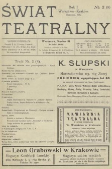 Świat Teatralny. R.1, 1912, № 2 (8)