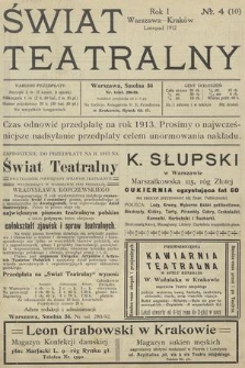 Świat Teatralny. R.1, 1912, № 4 (10)