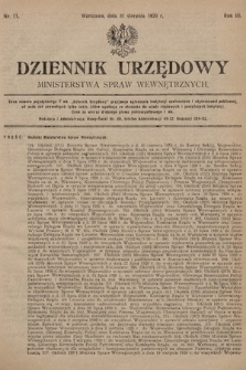 Dziennik Urzędowy Ministerstwa Spraw Wewnętrznych. 1920, nr 11