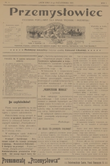 Przemysłowiec : tygodnik popularny dla spraw techniki i przemysłu. R.1, 1903, nr 4
