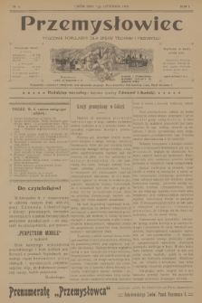 Przemysłowiec : tygodnik popularny dla spraw techniki i przemysłu. R.1, 1903, nr 6
