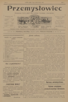Przemysłowiec : tygodnik popularny dla spraw techniki i przemysłu. R.1, 1903, nr 8