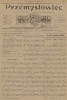 Przemysłowiec : tygodnik popularny dla spraw techniki i przemysłu. R.1, 1903, nr 9