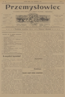 Przemysłowiec : tygodnik popularny dla spraw techniki i przemysłu. R.1, 1903, nr 13