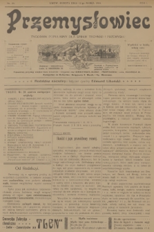 Przemysłowiec : tygodnik popularny dla spraw techniki i przemysłu. R.1, 1904, nr 24